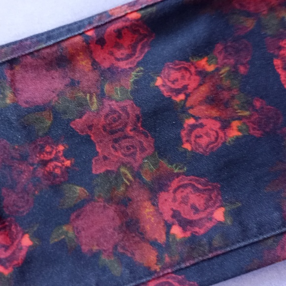 7 For All Mankind Red Rose Floral Denim Jeans Skinny - Picture 2 of 12